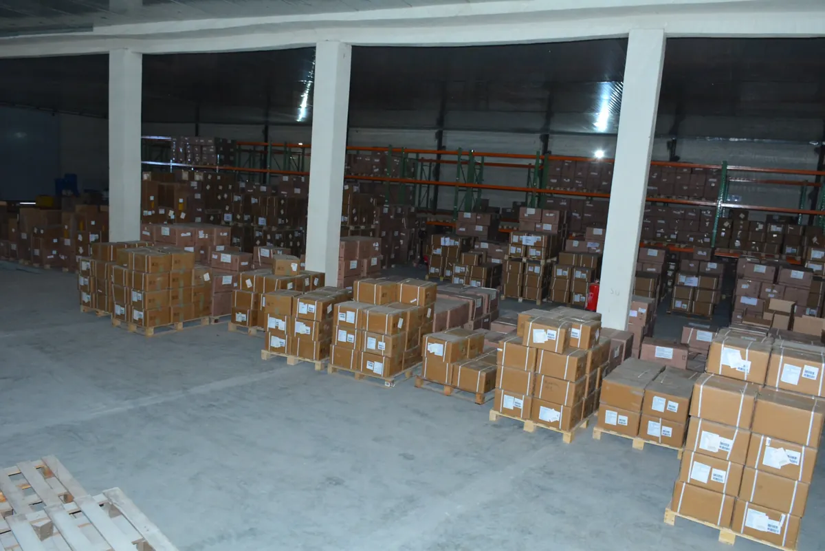 Pallets of boxed goods in the warehouse – Tibleino General Trading